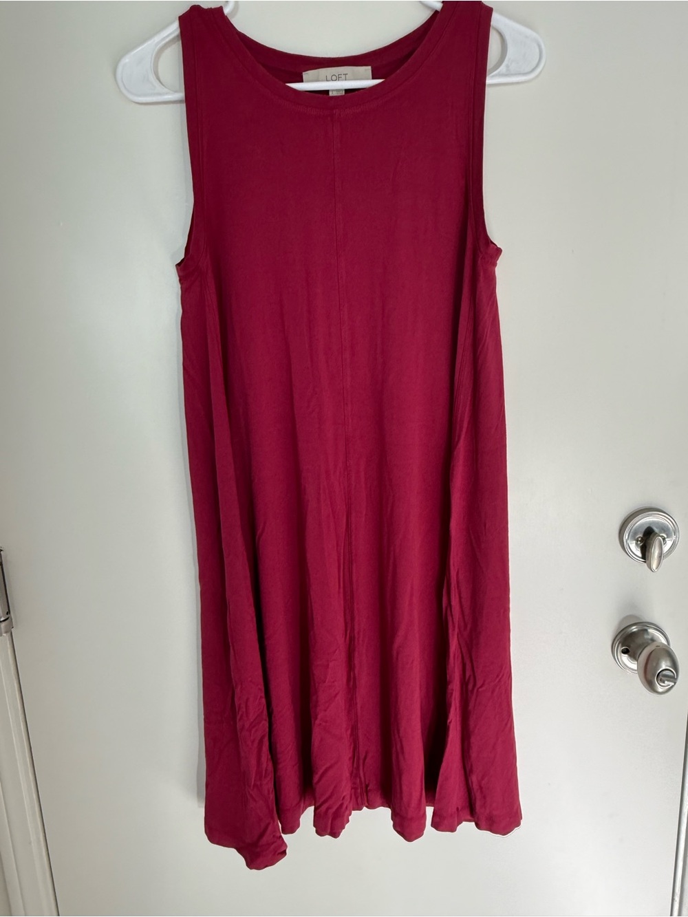LOFT Sleeveless Swing Dress - Fuschia